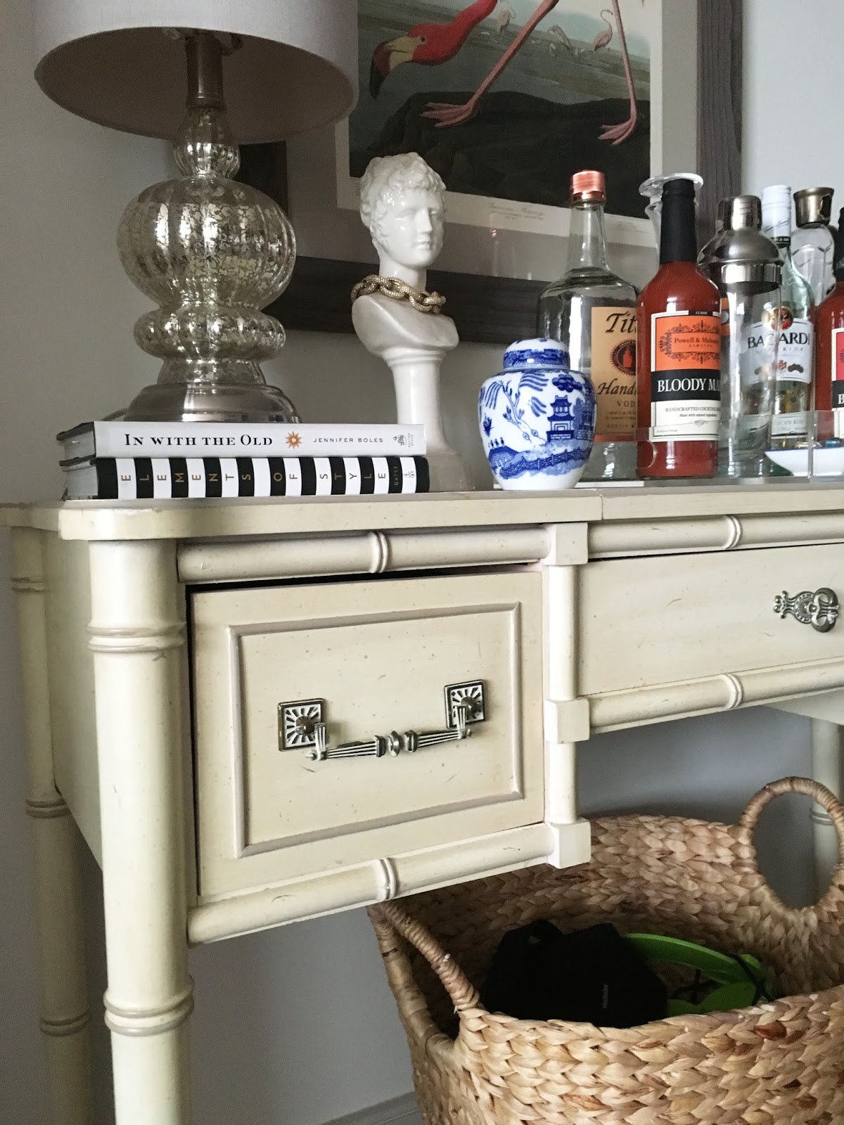 Faux Bamboo Vanity Makeover Stripes and Whimsy